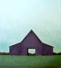 Small Purple Barn and Green